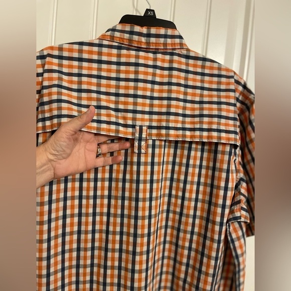 Red Head Brand Co Orange Plaid Button Front Short Sleeve Shirt Mens XL - Picture 8 of 8